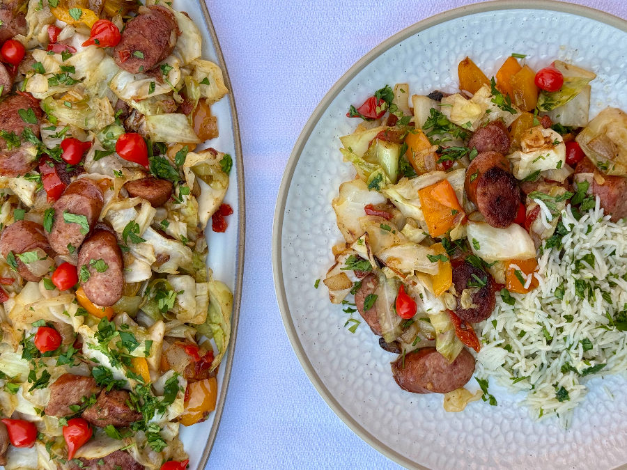 Buttery Creole Cabbage and Sausage